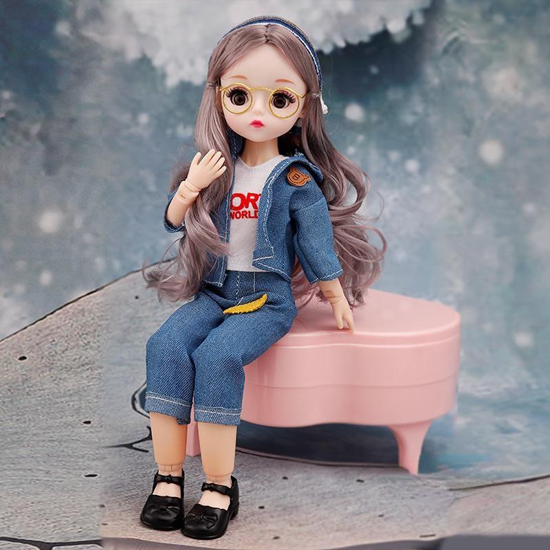 30 см мини подвижная 23 шарнирная кукла игрушка для девочек 3D большие глаза BJD принцесса полная одежда коллекция платьев детская кукла подарок