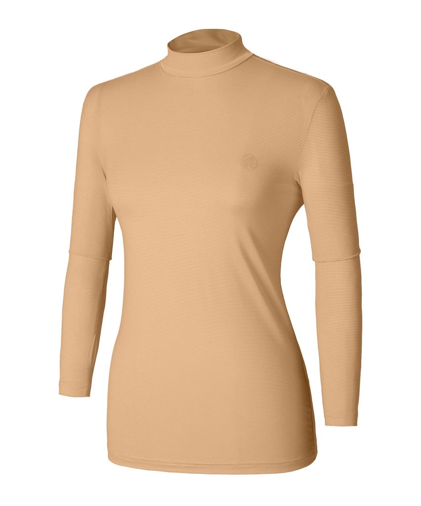 2ELA Women'S Air Snow Cooling Mock Turtleneck Long Sleeve Fingerhole T-Shirt 6 Colors (Type A)