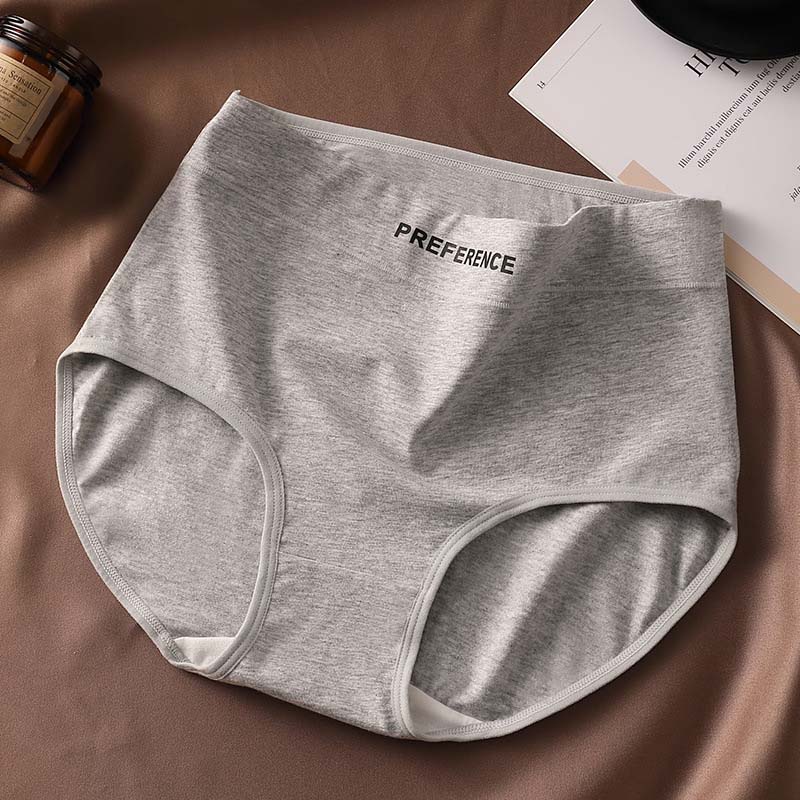 Women Cotton Panties High Waist Panty Comfortable Underwear Ladies Solid Color Underpants