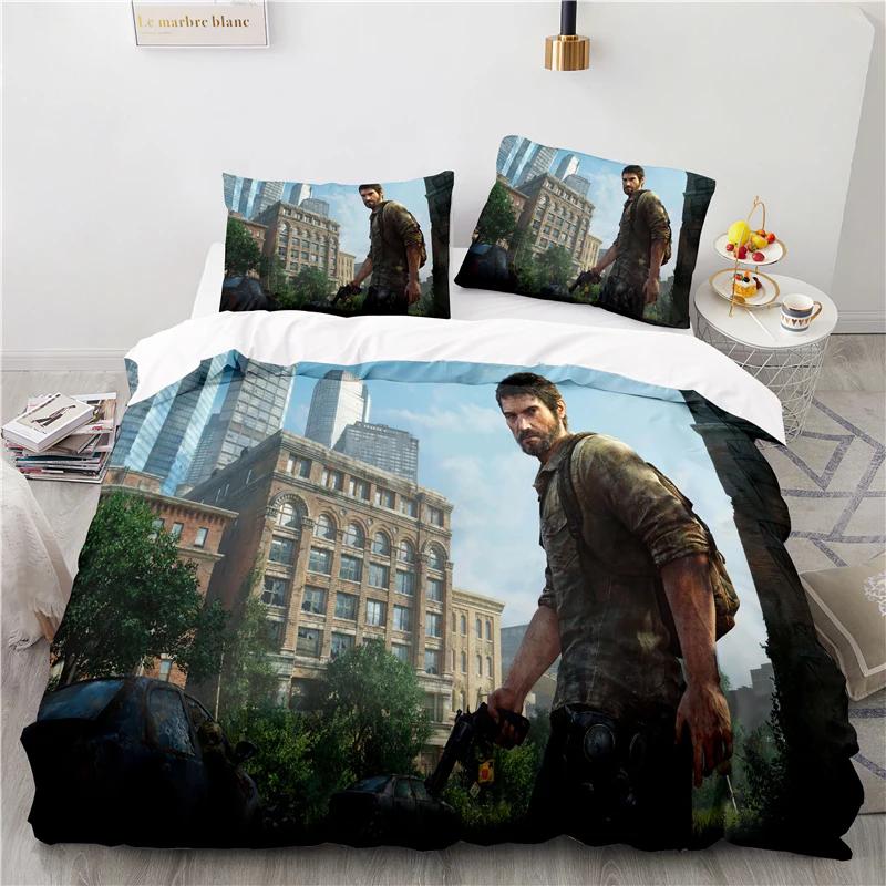 3D-печатная игра The Last of Us Пододеяльник Наволочка Постельное белье Двойной Твин Полный Королева Король Взрослый Дети Постельное белье Пододеяльник