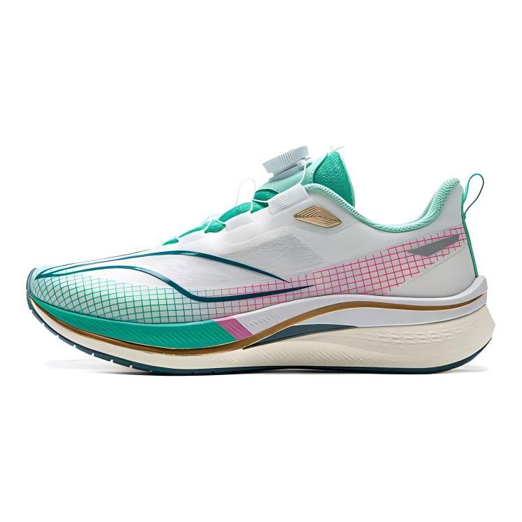 Кроссовки для бега Li Ning Children Red Rabbit 7 Pro Young, удобные, прочные, с низким верхом, детские кроссовки для бега, зеленые, белые, YKFV198-7