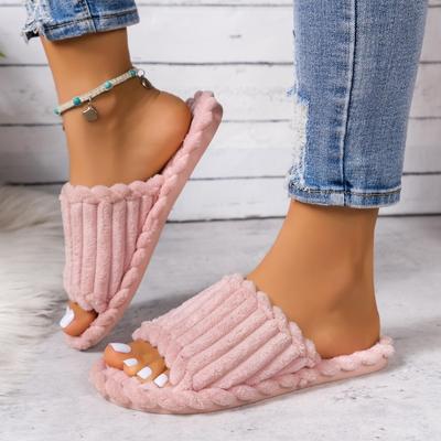 Женские домашние тапочки на плоской подошве из хлопка, теплые домашние туфли, зимние модные удобные короткие плюшевые шлепанцы, нескользящие тапочки Zapatillas Mujer