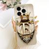 Чехол-бампер из мягкого силикона для iPhone 16 Pro Max с изображением Feather Crown и инициалом Для iPhone16 16Pro 16ProMax