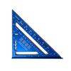 18x18cm Aluminum Alloy Triangle Ruler for Woodworking, 0-90 Degrees, Circular Saw Ruler, Carpentry Tool, Surveying Supplies (Blue)