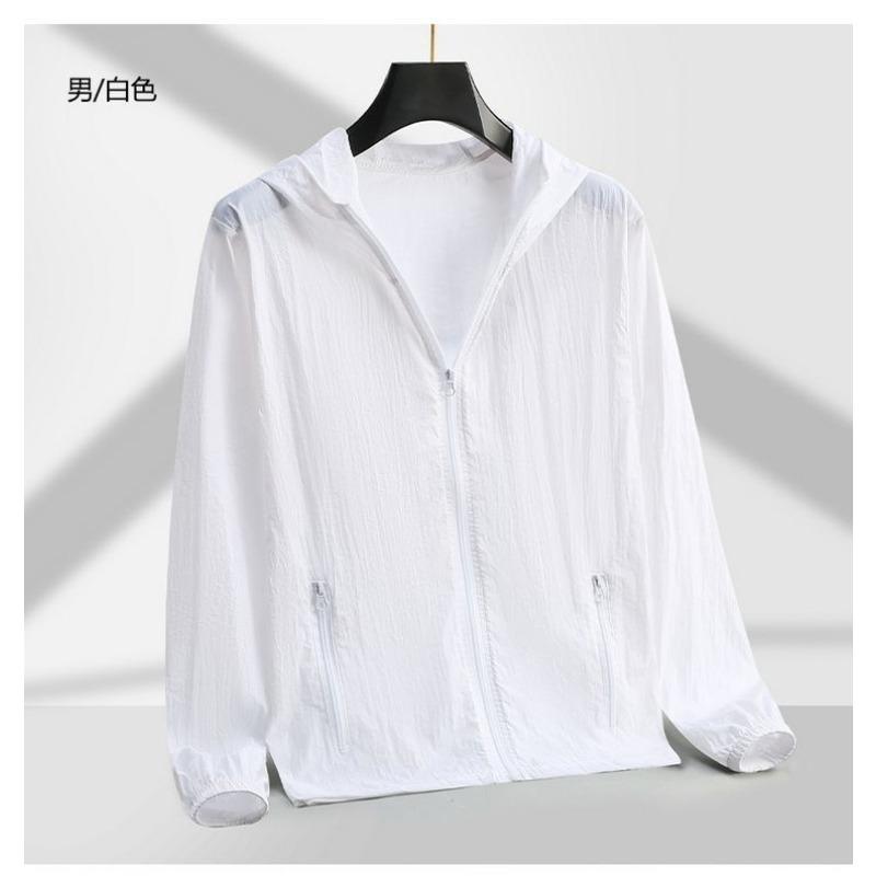 Тонкий стиль Легкий комфорт Дышащий Простой Солнцезащитный Ледяные крошки С капюшоном Повседневный Быстросохнущий Верхняя одежда для мужчин на лето