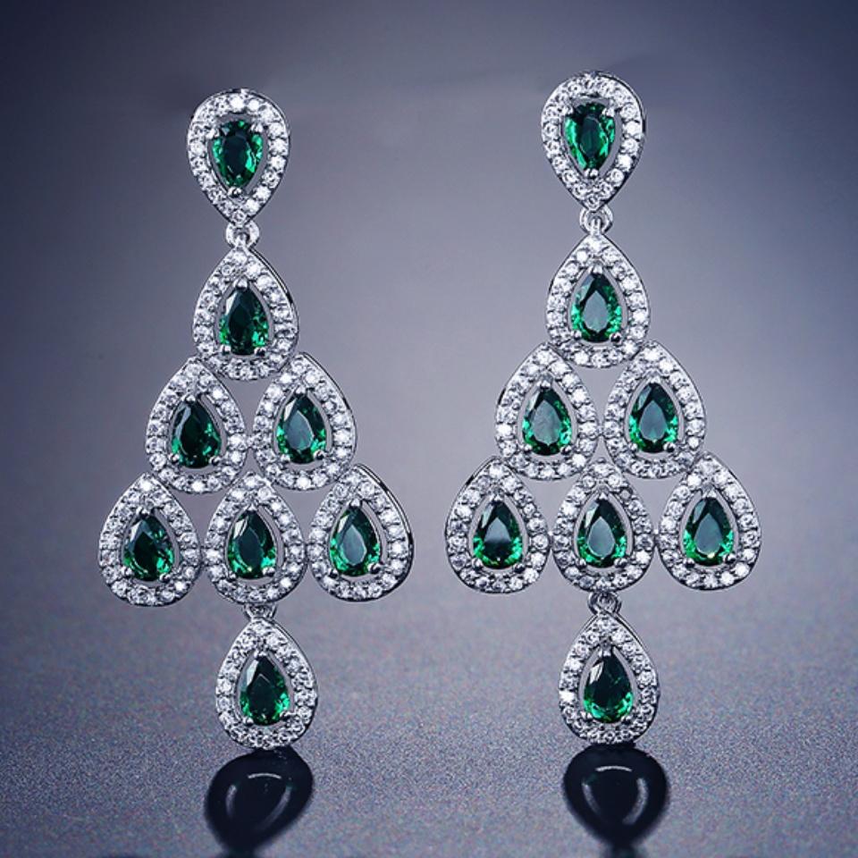 ZAKOL Luxury Elegant Copper Micro-set Zircon Women's Dangle Earrings Exquisite Charming Bridal Wedding Party Jewelry Gift Female