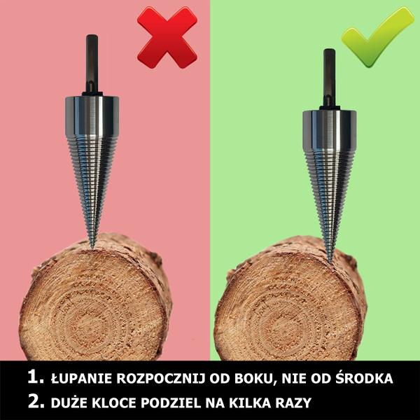 Świder do łupania szczypek do wiertarki 45mm SDS