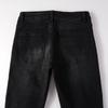 Men's Broken Jeans Patch Jeans High Street Tide Men Slim Small Leg Trousers Jeans Black Jeans