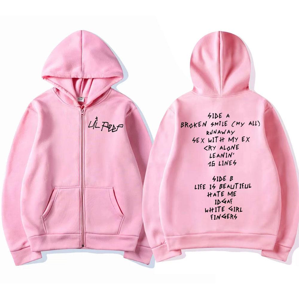 Толстовки на молнии с принтом тура рэпера Lil Peep Мужские Женские Тренд Мода Толстовки на молнии Хип-хоп Винтаж Оверсайз Молния