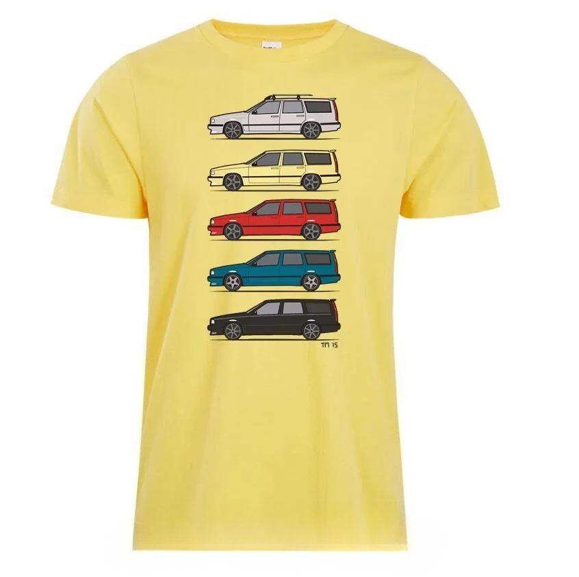 2026 Summer Unisexs Sedan Printed Round Neck Tshirt Vintage Classic 100 Pure Cotton Soft Breathable Neutral Short Sleeved Shirt