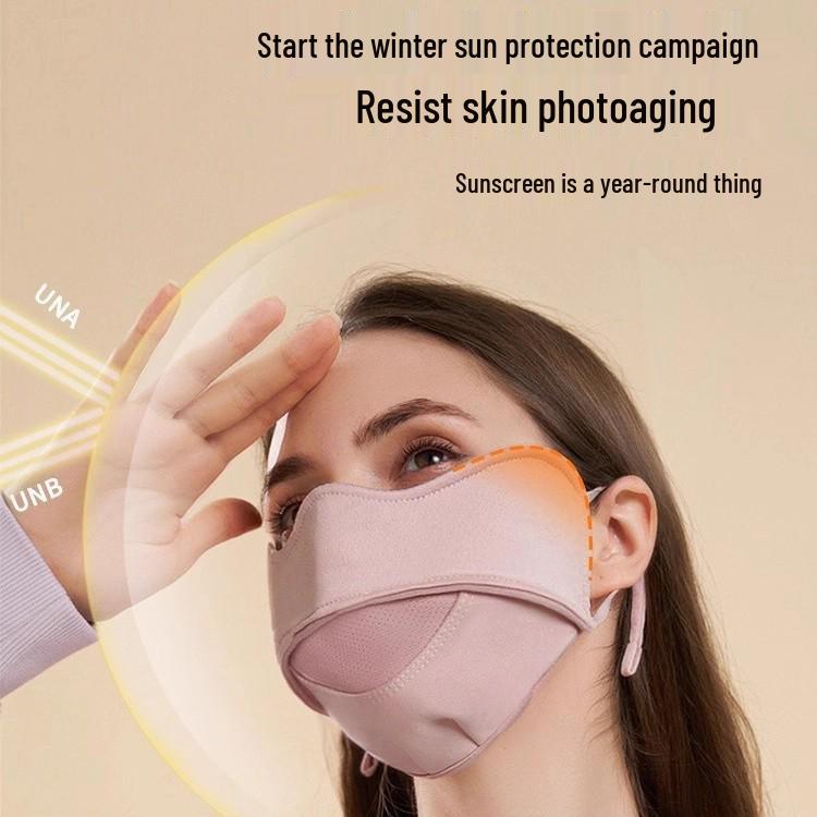 Женская ветрозащитная теплая флисовая веломаска для лица - Дышащая, Защищающая от холода, Защита от солнца