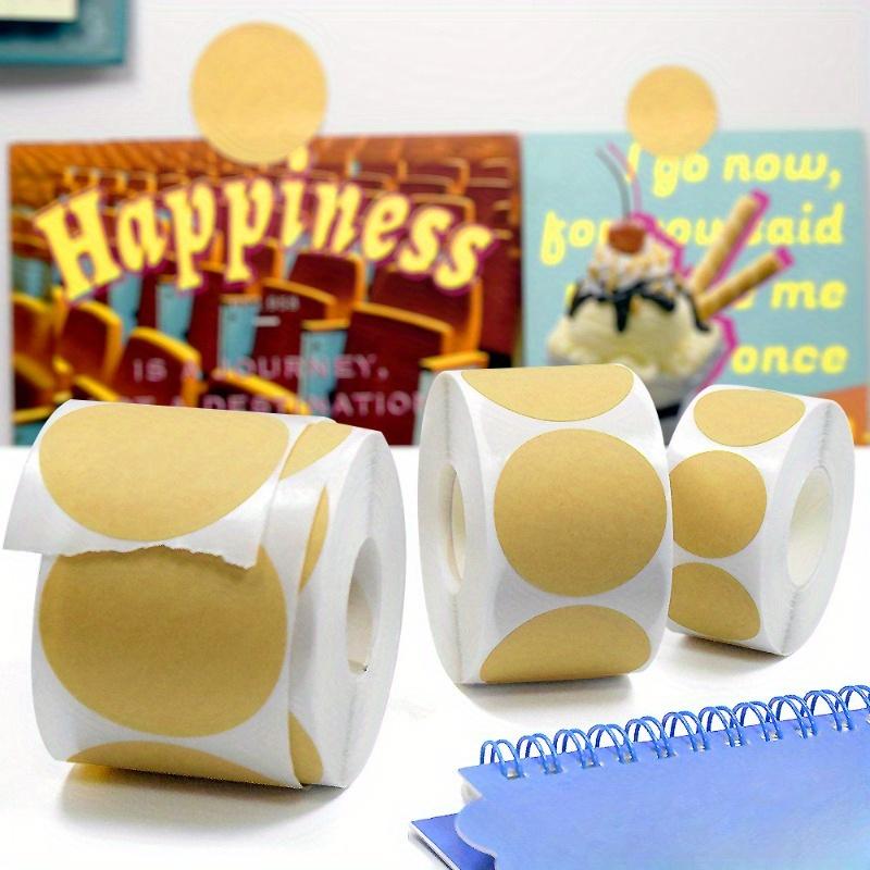 1000 шт./2 рулона крафт-бумаги, круглая самоклеящаяся этикетка, наименование товара, наклейки, персонализированные этикетки