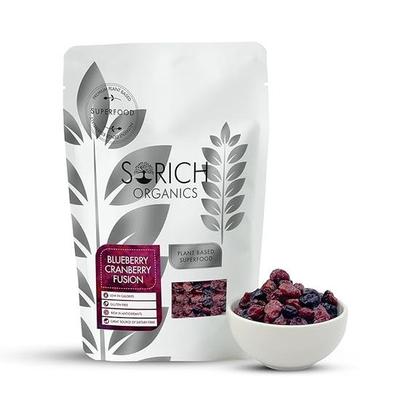 Sorich Organics Premium цельная сушеная черника и клюква Fusion 150 г | Ягодный микс
