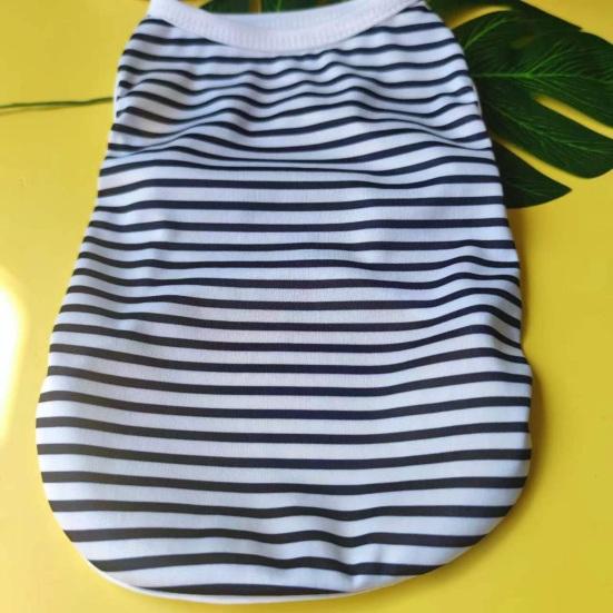Собачий полосатый жилет Домашние животные Повседневный безрукавный пуловер Жилет с круглым вырезом Одежда для щенков для девочек и мальчиков Повседневная одежда Путешествия Уличная одежда