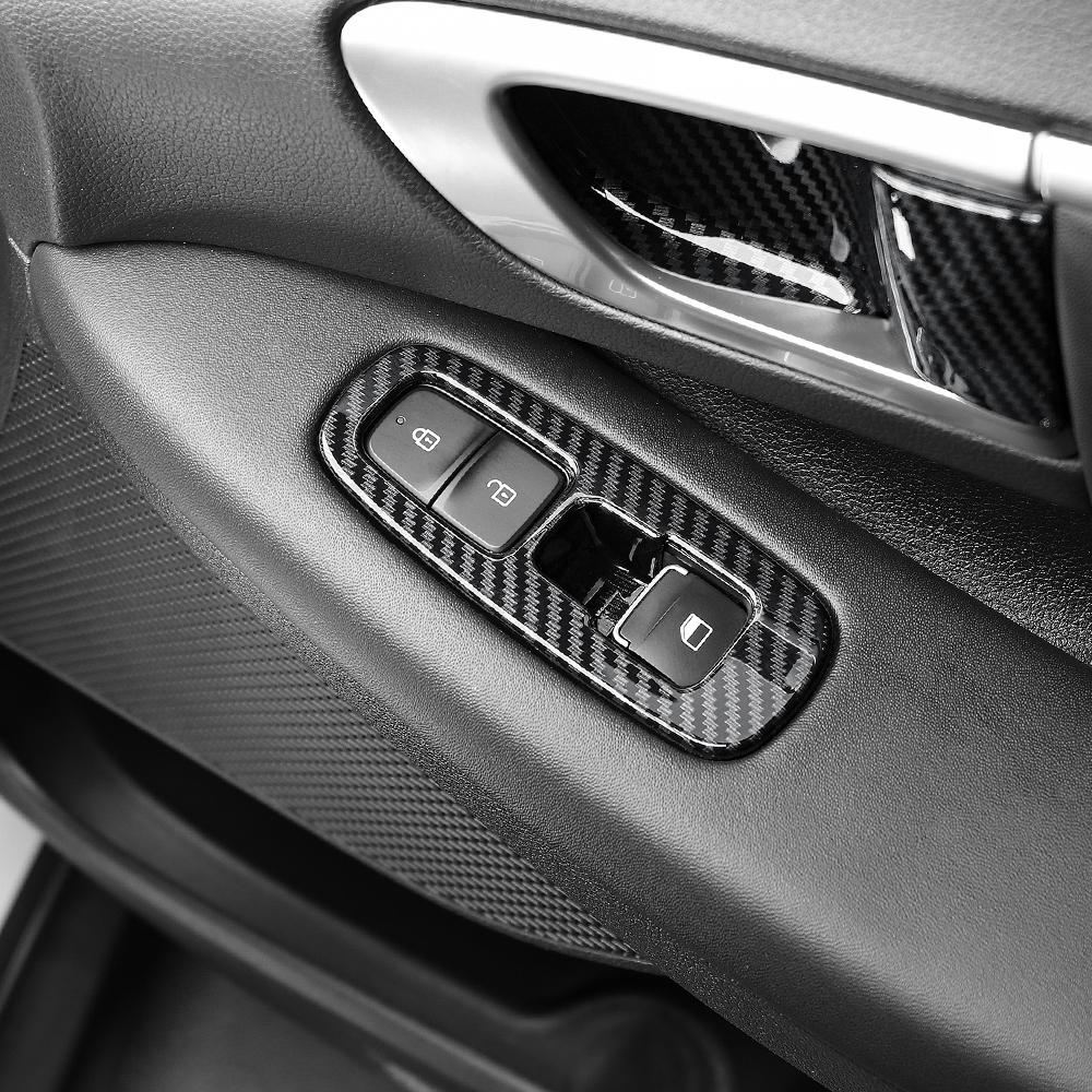 Для Hyundai Sonata 2025 2026 Автомобильный тюнинг Углеродное волокно ABS Подлокотник автомобиля Крышка кнопки стеклоподъемника Отделка панели двери Аксессуары LHD
