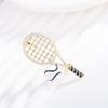 Zinc Zinc Alloy Enamel Metal Clothes Pin Zircon Gold Brooch Fashion Tennis Racket Brooch  Gift