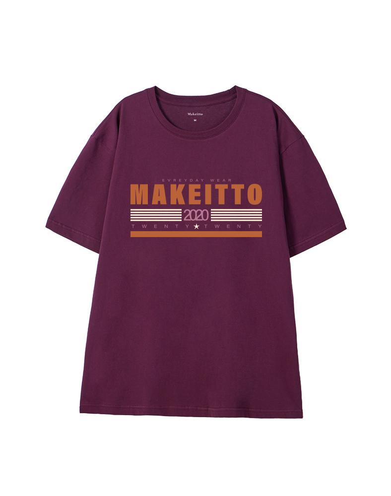 MAKEITTO [Twenty Twenty] Футболка с круглым вырезом_Бордовый