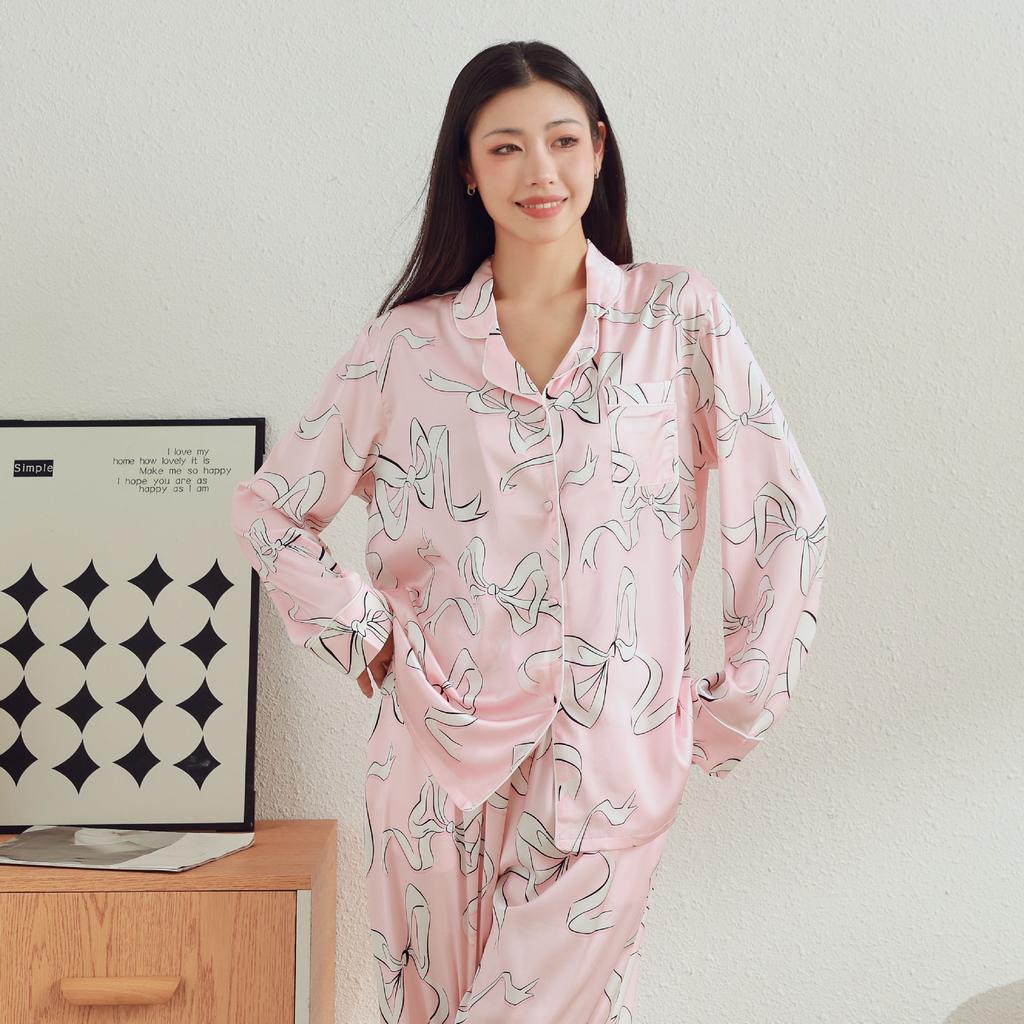 Женский пижамный комплект с зеленым принтом, брюки с длинными рукавами, одежда для дома и отдыха на открытом воздухе, пижамы