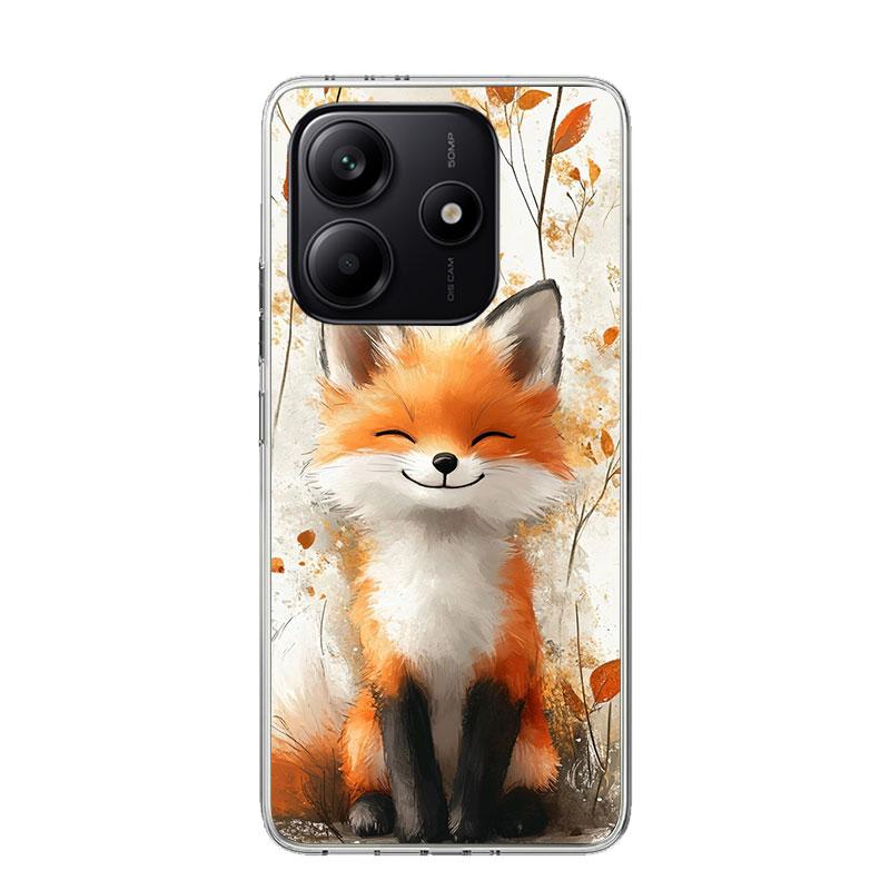 Чехол для телефона с рисунком животного-лисы для Xiaomi Redmi Note 15 14 13 12S 12 Pro Plus 11S 11E 11 11T 10S 10 Арт Мягкий чехол с узором Redmi Note 14