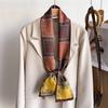 Женский атласный винтажный шарф-шаль с принтом «пейсли», модный, роскошный, длинный, узкий, маленький шарф, женская повязка на голову, косынка