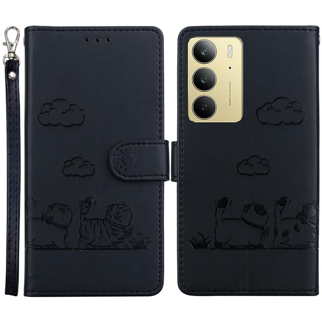 For Realme C75 4G Case RFID Blocking Kitten Pattern TPU+PU Leather Phone Cover