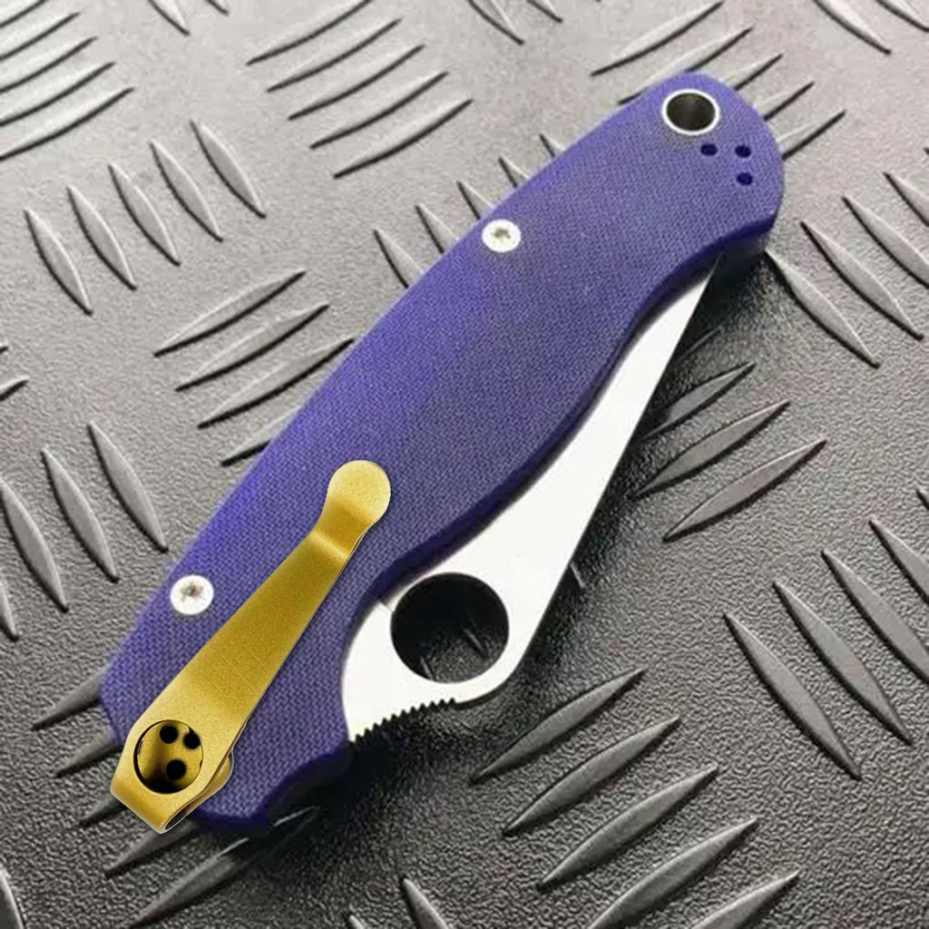 Контурная текстура титановый складной нож задний зажим DIY карманный зажим для Spyderco C81 Paramilitary 2 нож задний зажим