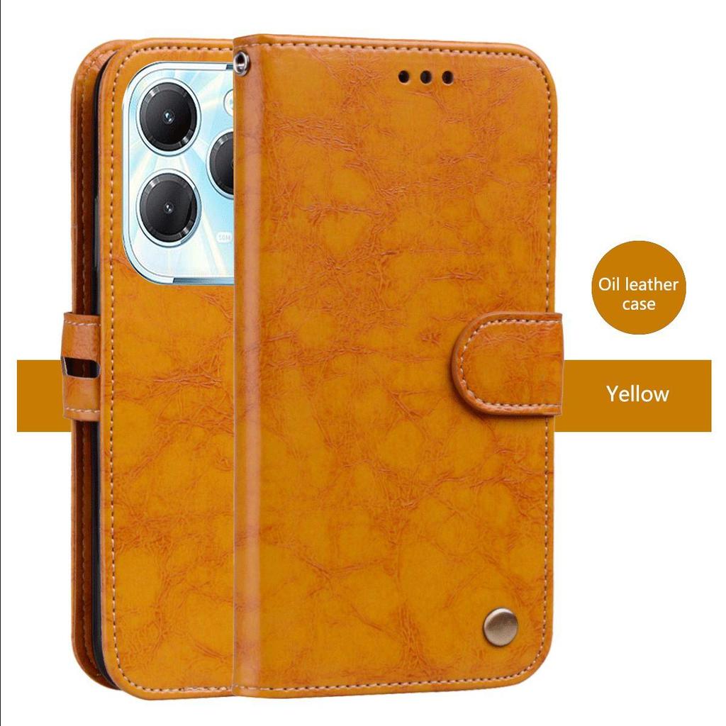 Винтажный чехол-бумажник с текстурой Crazy Horse из ПУ-кожи для телефона TECNO SPARK 20 Pro, infinix HOT 40 Pro, с держателем для карт, подставкой, противоударный
