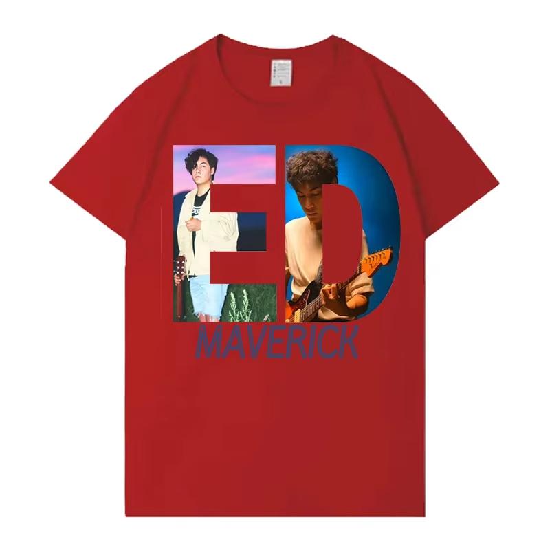 Singer Ed Maverick Album Graphics Tees Unisex Women Tshirts Fashion Shortsleeved Pure Cotton Pop Aesthetic Harajuku Cozy Tshirts