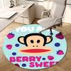 1pc Berry Sweet Monkey Round Carpet, Made of Polyester,Perfect for Decorating Office Chairs, Living Rooms Fplt036