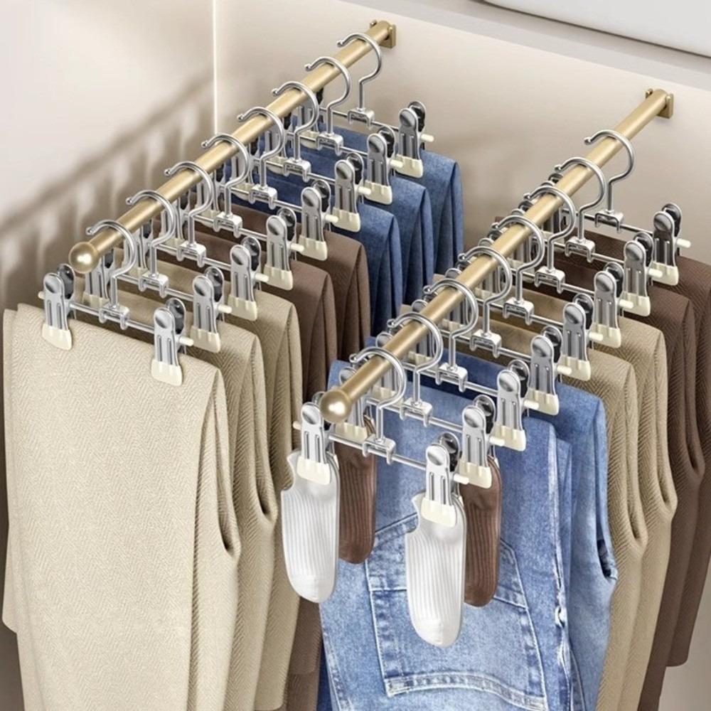 30pcs 360° Rotatable Clothes Drying Hanger Double Clip Non-Slip Clothes Clips Adjustable Windproof Storage Clips Space-Saving