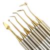 6pcs Dental Composite Resin Filling Spatula Titanium Plated Head Resin Filler Set Thick Handle Restoration Set Dental Instrument