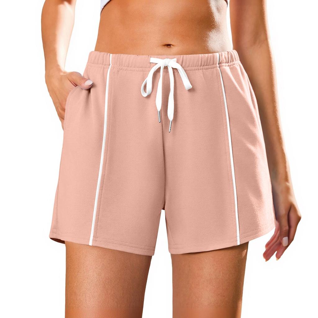 Женские летние повседневные спортивные шорты с высокой талией и кулиской
