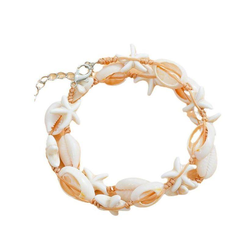 European and American Simple and Stylish Beach-Style Starfish and Shell Woven Necklace Hawaiian-Style Shell Bracelet Necklace