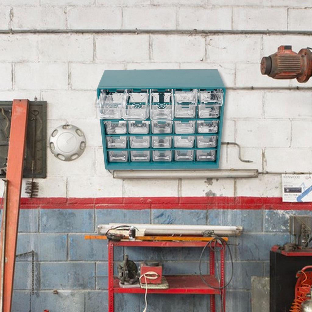 Органайзер для компонентов на 25 отделений, контейнер для хранения винтов, шкаф для рукоделия для гаражной мастерской