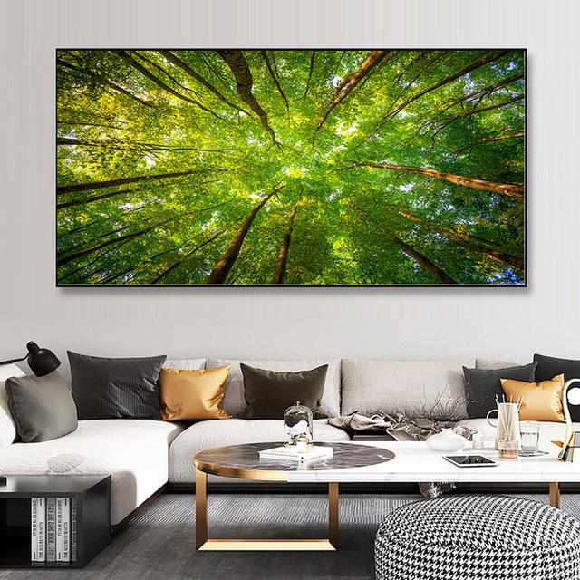 Холст с изображением восхода леса, современные постеры с природными пейзажами и принтами, настенные художественные картины для гостиной, домашний декор, без рамки