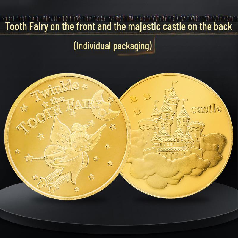 Набор золотых монет Зубная фея: Детская коробка с наградой за зуб и игрушка-украшение на Хэллоуин