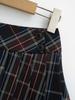 Женская клетчатая мини-юбка с завышенной талией, плиссированная, облегающего кроя, с разрезом на пуговицах - Осенний дизайн против открывания