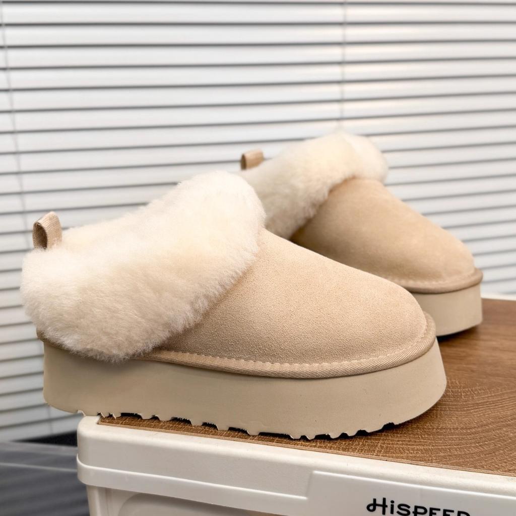 Spot version fur integrated women's comfortable platform casual loafers lazy fluffy shoes snow cotton shoes