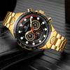 Forsining Luxury Waterproof Mechanical Large Man Watches Stainless Steel Automatic Movement Chronograph Wristwatch