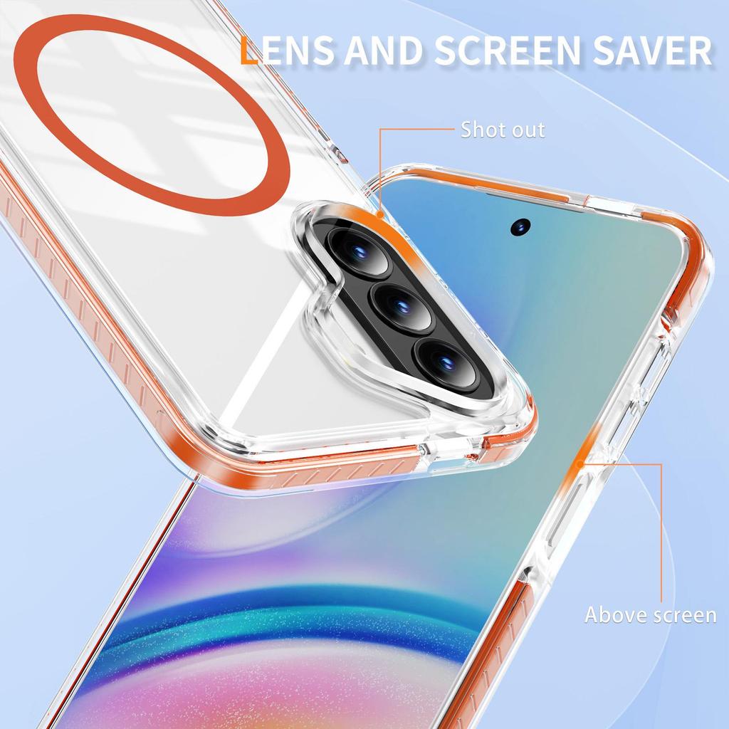 Магнитный чехол Crystal Shield для Samsung A37 - Прозрачный, Защита от падений, Матовый, Совместим с беспроводной зарядкой