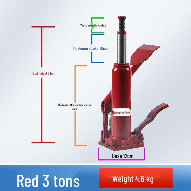 3-тонный гидравлический домкрат с ножным приводом для легковых автомобилей и внедорожников, вертикальный тип, с алмазным буровым стендом.