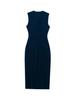 Женское sleeveless midi платье в европейском и американском стиле с поясом - Сексуальный круглый вырез для весны