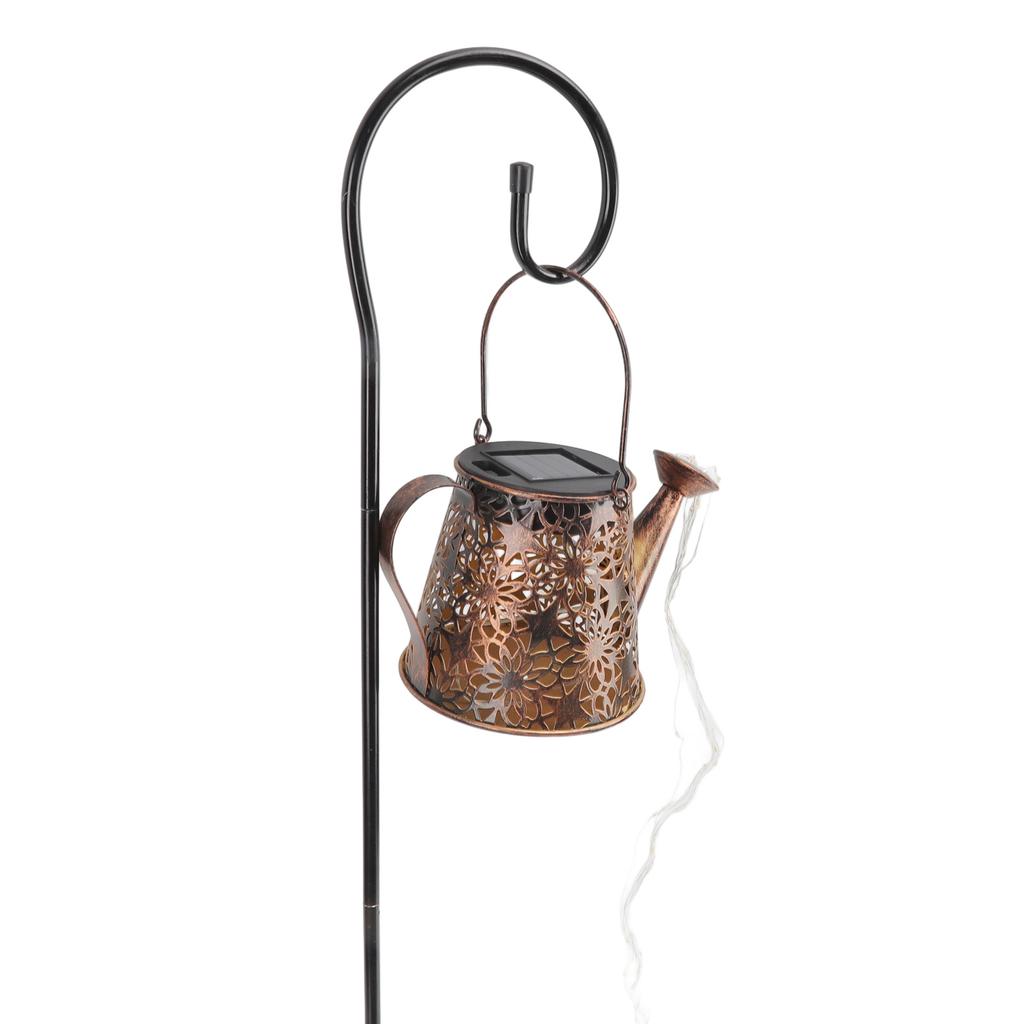 Solar Watering Can Lights Outdoor Garden Solar Lights Decorations Metal Retro Lamp for Patio Lawn