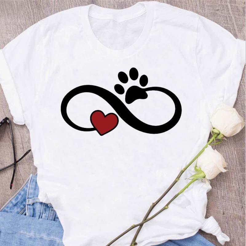 Womens Black Dog Claw Printed Tshirt Leopard Love Printed Christmas Reindeer Design Short Sleeve Casual Holiday Tshirt