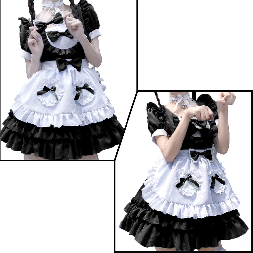 Japanese Anime 5Pcs Women'S Lolita Costume With Choker