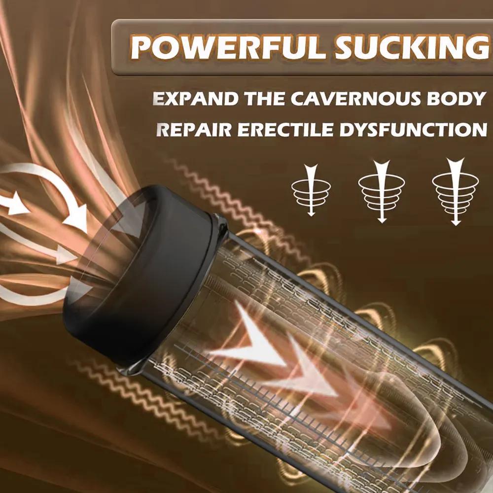 Automatic Male Masturbator Penis Vacuum Pump 9 Suction Vibrator Enlargement Delay Trainer Sex Toy for Men