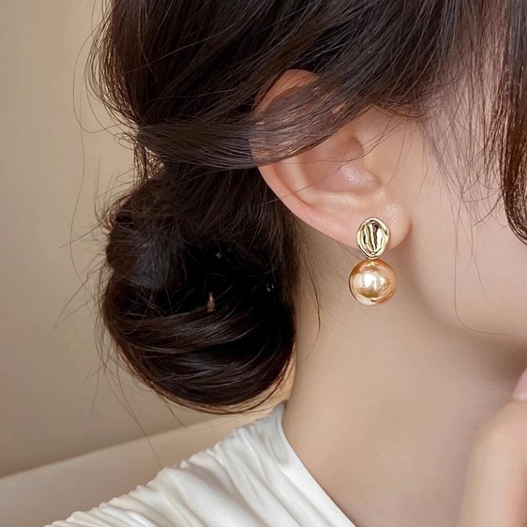 Mihmily Бренд - женские серьги с жемчугом цвета шампанского, ретро-французский стиль.