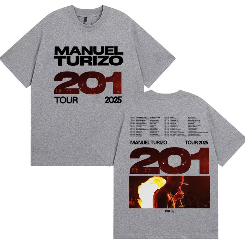 Rapper Manuel Turizo Tour 2025 Merch T Shirt Men's Retro Style Gothic Short Sleeve T-shirts Hip Hop Clothing Cotton Tops Tshirts