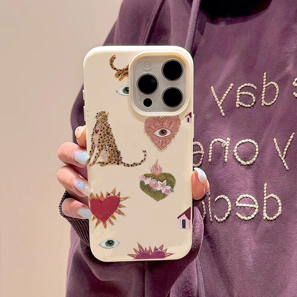 Skin-feel Phone Case for iPhone 11 13 16 Pro Max iPhone XR XS Max 14 15 Pro Max 12 13 Pro Max 16 Plus 13 Pro 14 Pro Cartoon Painted Macaron Colors