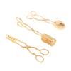 Vintage Style Fruit Salad Cake Clip Buffet Food Tong Gold-plated Snack Cake Clip Salad Pastry Clamp Baking Barbecue Tool